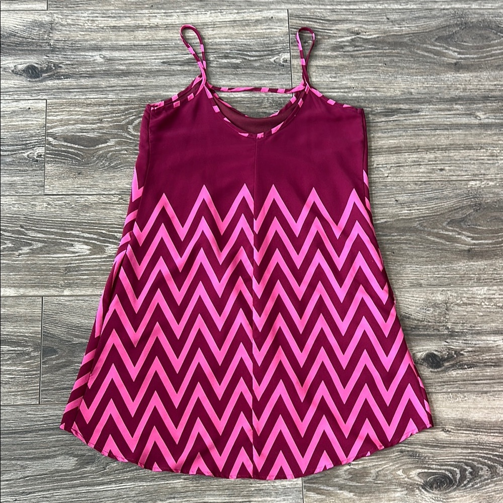 Pink Chevron Dress - Picture 6 of 6